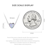 925 Silver Opal Heart Pendant Necklace Women Jewelry Anniversary Gift