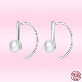 925 Silver Shell Beads Ear Studs Rose Plated Earrings
