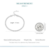 925 Silver Double Layer Bracelet Platinum Plated BSB094
