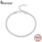 925 Silver Double Layer Bracelet Platinum Plated BSB094