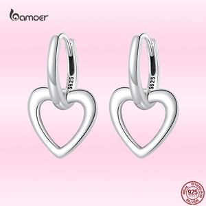925 Silver Love Pendent Heart Earrings Women S925 Jewelry