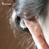 925 Silver Mini Flower Earrings Snowflake Studs S925 Jewelry