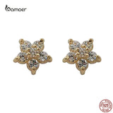 925 Silver Mini Flower Earrings Snowflake Studs S925 Jewelry