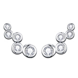 Geometric Zircon Earrings 925 Silver Studs
