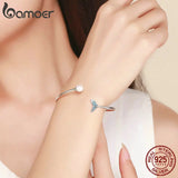 925 Silver Zircon Mermaid's Tail Cuff Bracelet