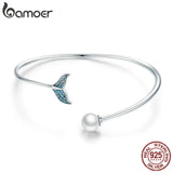 925 Silver Zircon Mermaid's Tail Cuff Bracelet