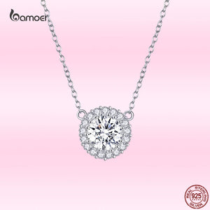 Zircon Silver Necklace 925 Sterling Silver Pendant for Women