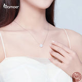 Zircon Silver Necklace 925 Sterling Silver Pendant for Women