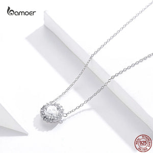 Zircon Silver Necklace 925 Sterling Silver Pendant for Women