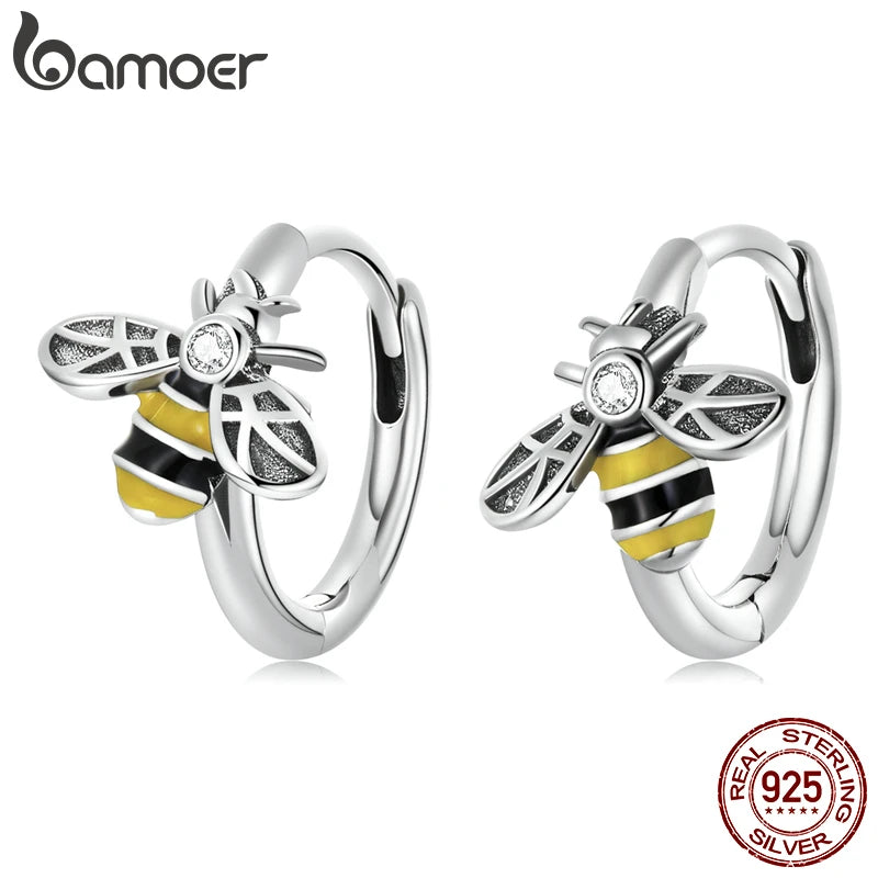 Sterling Silver Mini Bee Ear Studs for Women Spring Collection