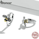 Sterling Silver Mini Bee Ear Studs for Women Spring Collection