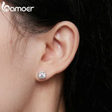 0.5CT D VVS1 Moissanite Silver Stud Earrings
