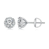 0.5CT D VVS1 Moissanite Silver Stud Earrings
