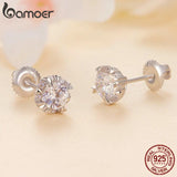0.5CT D VVS1 Moissanite Silver Stud Earrings