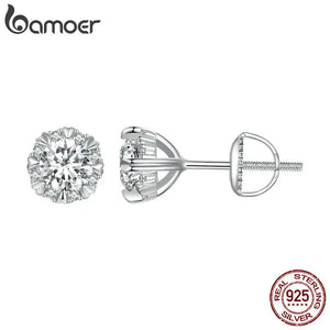 0.5CT D VVS1 Moissanite Silver Stud Earrings