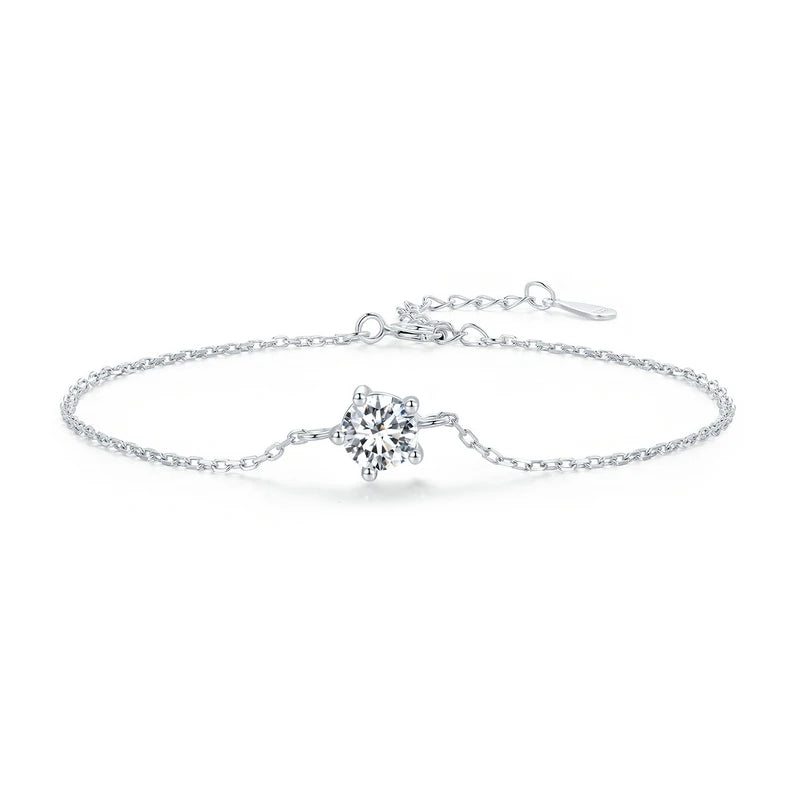 Moissanite 1CT D VVS1 EX Bracelet 925 Silver