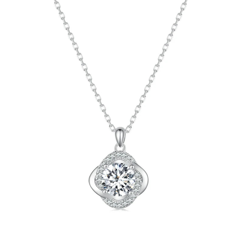 1CT Moissanite D VVS1 EX Necklace 925 Sterling Silver Diamond Pendant