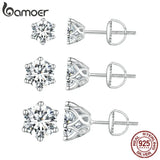 2CT D VVS1 Moissanite Stud Earrings Platinum Plated