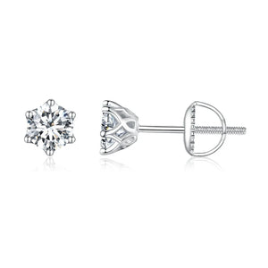 2CT D VVS1 Moissanite Stud Earrings Platinum Plated