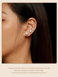 2CT D VVS1 Moissanite Stud Earrings Platinum Plated