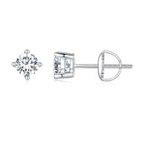 2CT D VVS1 Moissanite Stud Earrings Round Cut