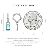 925 Silver Square Zircon Pendent Drop Earrings for Women