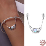 925 Sterling Silver Hands & Love Charm Bead for Bracelets