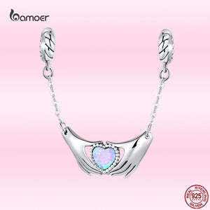 925 Sterling Silver Hands & Love Charm Bead for Bracelets