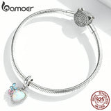 925 Silver Butterfly Opal Heart Charm Pendant, Bracelet & Bangle Jewelry Gift