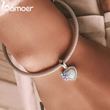 925 Silver Butterfly Opal Heart Charm Pendant, Bracelet & Bangle Jewelry Gift