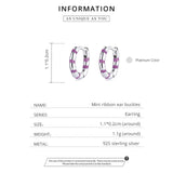 Bamoer Mini Ribbon Earrings 925 Sterling Silver Colorful Earings