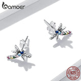 Dragonfly 925 Sterling Silver Ear Studs for Girls Pop Jewelry GAE515