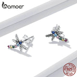 Dragonfly 925 Sterling Silver Ear Studs for Girls Pop Jewelry GAE515