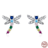 Dragonfly 925 Sterling Silver Ear Studs for Girls Pop Jewelry GAE515
