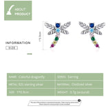 Dragonfly 925 Sterling Silver Ear Studs for Girls Pop Jewelry GAE515