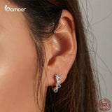 925 Silver CZ Ear Buckle Earrings Wedding Party Jewelry