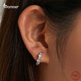 925 Silver CZ Ear Buckle Earrings Wedding Party Jewelry