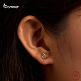 Pink Butterfly Orange Ladybug Ear Studs 925 Sterling Silver Insect Stud Earrings