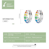 925 Silver Rainbow Earrings Brilliant Ear Buckles for Women