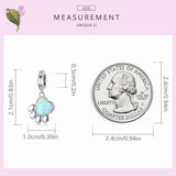 Opal Paw Charm 925 Silver Pet Pendant DIY Bracelet Bangle Jewelry Gift