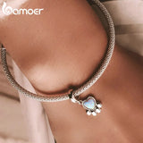 Opal Paw Charm 925 Silver Pet Pendant DIY Bracelet Bangle Jewelry Gift