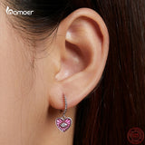 Heart Shape Devil Eyes Earrings 925 Sterling Silver Hypoallergenic Jewelry
