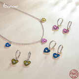 Heart Shape Devil Eyes Earrings 925 Sterling Silver Hypoallergenic Jewelry