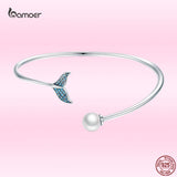 Sterling Silver Mermaid Bangle Fish Tail Bracelet