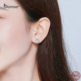Ladybug Stud Earrings 925 Silver CZ Party Jewelry