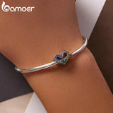 Rainbow Zirconium 925 Silver Heart Pendant for Bracelet & Bangle