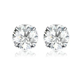 925 Silver CZ Stud Earring Red Crystal Women Wedding Jewelry