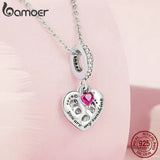 925 Sterling Silver Heart Charm Pendant for Mom