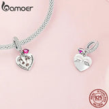 925 Sterling Silver Heart Charm Pendant for Mom