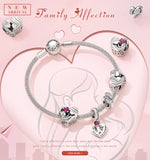 925 Sterling Silver Heart Charm Pendant for Mom